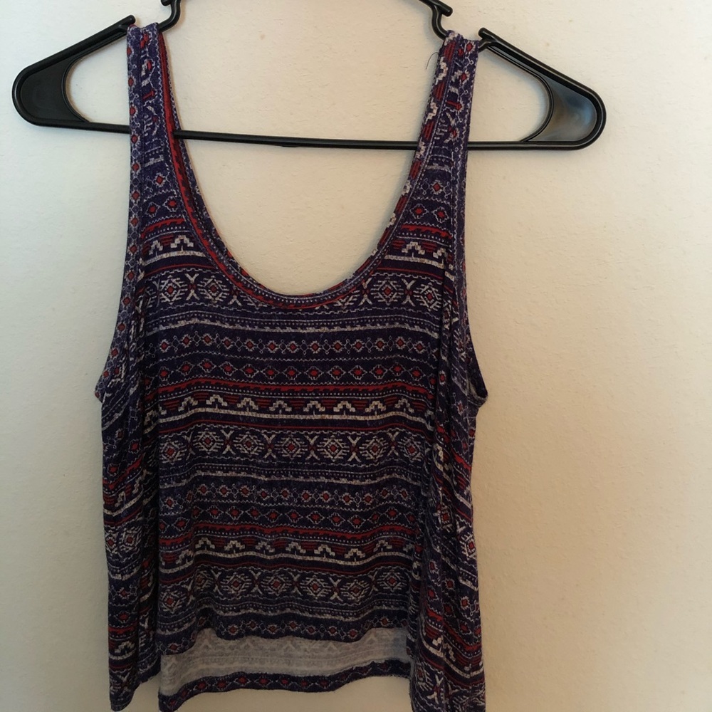 Purple boho print tank